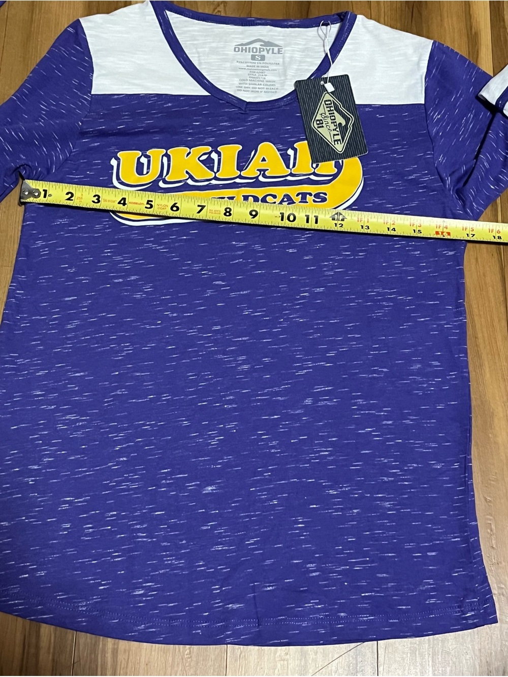 OhioPyle Ukiah Wildcats Long Sleeve V-Neck Tee NWT Size Small Purple - Picture 6 of 8